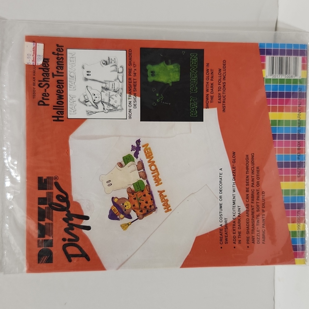 Vintage Dizzle Pre Shaded Halloween Iron On Transfer #50081